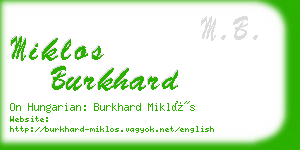 miklos burkhard business card